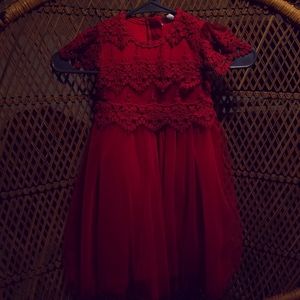 Trish Scully Child Dress Lace, Red Sz 3